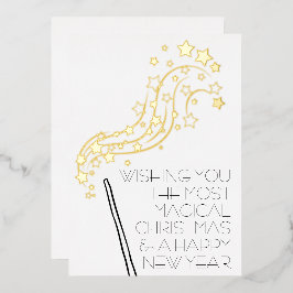 Tarjeta de Navidades mágicos con Relieve metalizad