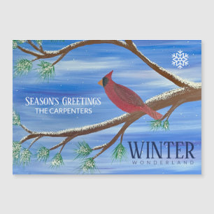 Tarjeta de Navidades magnéticos cardinales de invi