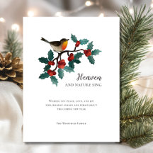 Tarjeta de Navidades magnéticos Winter Bird Holly 