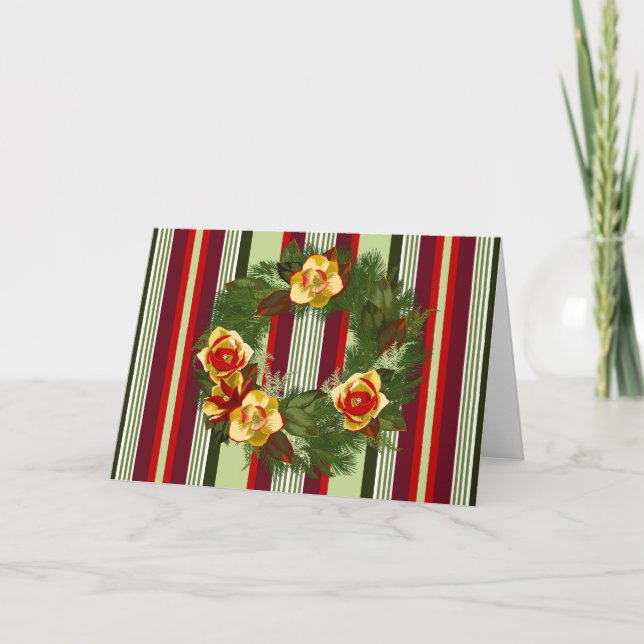 Tarjeta de Navidades Magnolia Wreath (Anverso)