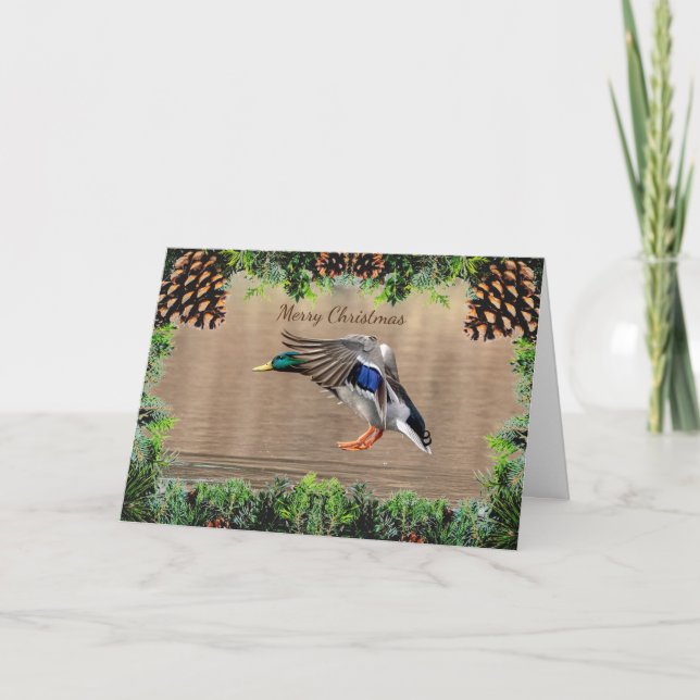 Tarjeta de Navidades Mallard Duck (Anverso)