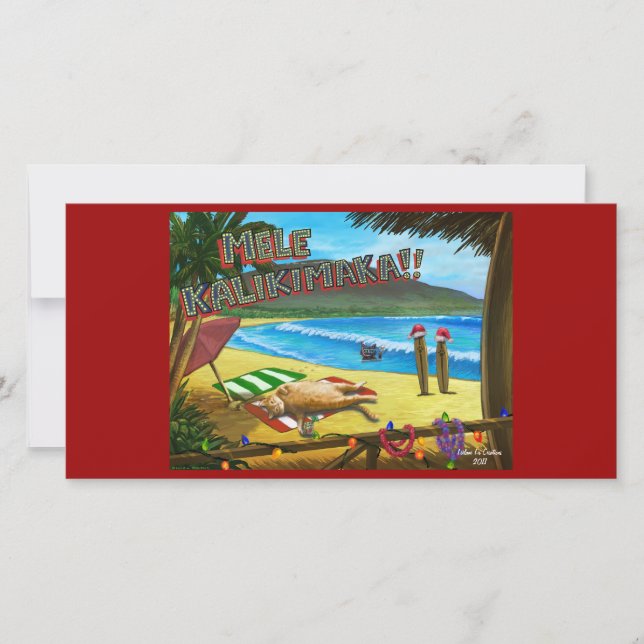 Tarjeta de Navidades Maui Cats (Anverso)
