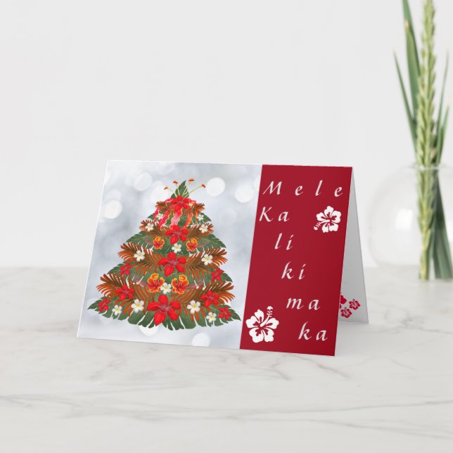 Tarjeta de Navidades Mele Kalikimaka (Anverso)