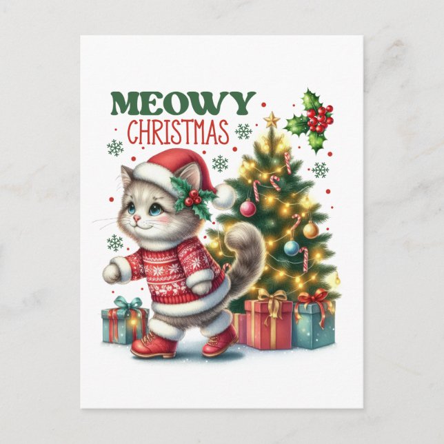 Tarjeta de navidades Meowy (Anverso)