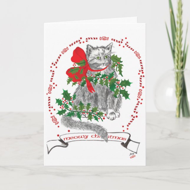 Tarjeta de Navidades Meowy (Anverso)