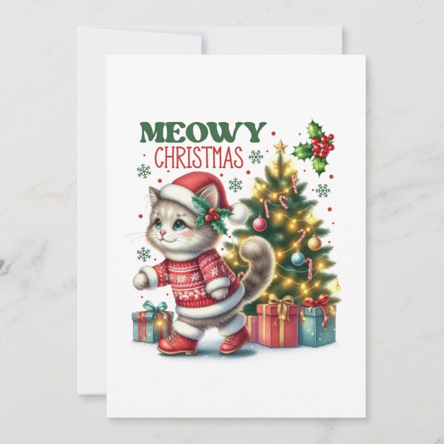Tarjeta de navidades Meowy (Anverso)