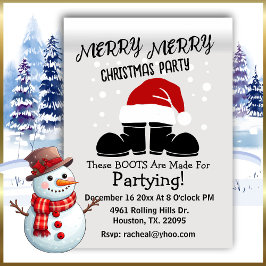 Tarjeta de Navidades Merry Merry Santa Boots