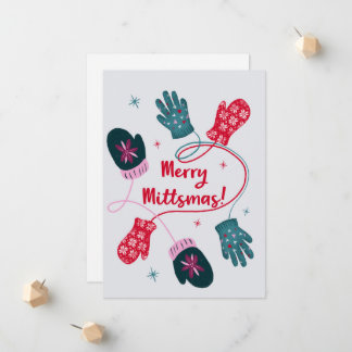 Tarjeta de Navidades Merry Mittsmas