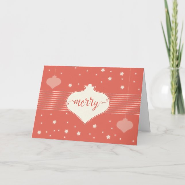 Tarjeta de Navidades "Merry" retro moderna y elega (Anverso)