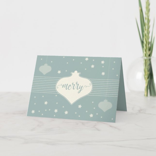 Tarjeta de Navidades "Merry" retro moderna y elega (Anverso)