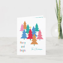 Tarjeta de Navidades merry y Bright