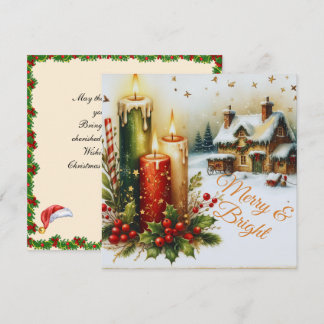 Tarjeta de Navidades merry y Bright