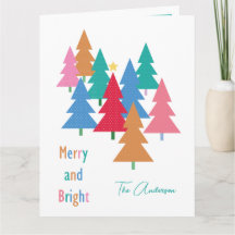 Tarjeta de Navidades merry y Bright