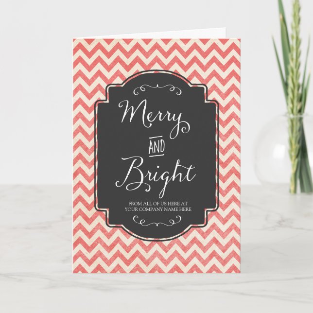 Tarjeta de Navidades Merry y Bright para empleados (Anverso)