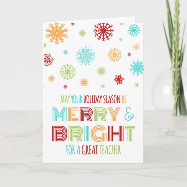 Tarjeta de Navidades merry y luminosos (Anverso)