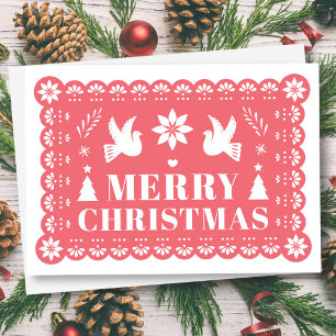 Tarjeta de Navidades mexicanos Papel Picado
