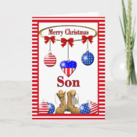 Tarjeta de Navidades militares para su hijo