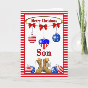 Tarjeta de Navidades militares para su hijo
