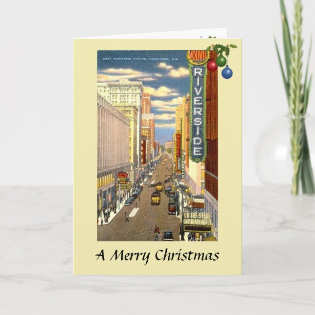 Tarjeta de Navidades - Milwaukee, Wisconsin, Estad (Anverso)