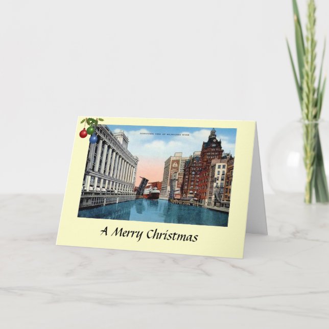 Tarjeta de Navidades - Milwaukee, Wisconsin, Estad (Anverso)