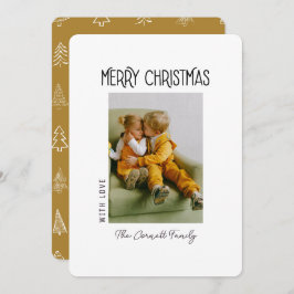 Tarjeta de Navidades Minimalistas blancos de foto