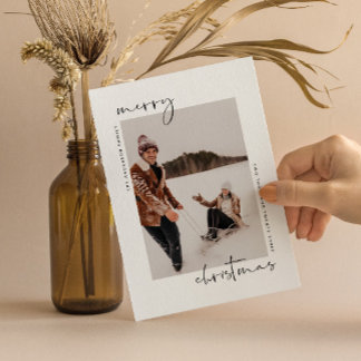 Tarjeta de Navidades minimalistas modernos con fot