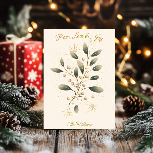 Tarjeta de Navidades minimalistas y elegante rama 