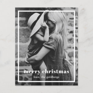 Tarjeta de Navidades minimo simple con fotografía 