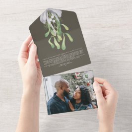 Tarjeta de Navidades Mistletoe Elegant