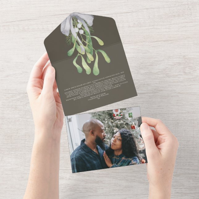 Tarjeta de Navidades Mistletoe Elegant (desgarro)