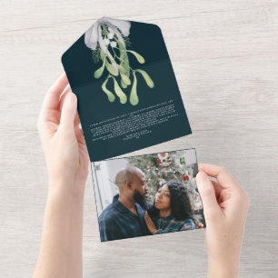 Tarjeta de Navidades Mistletoe Elegant