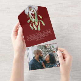 Tarjeta de Navidades Mistletoe Elegant