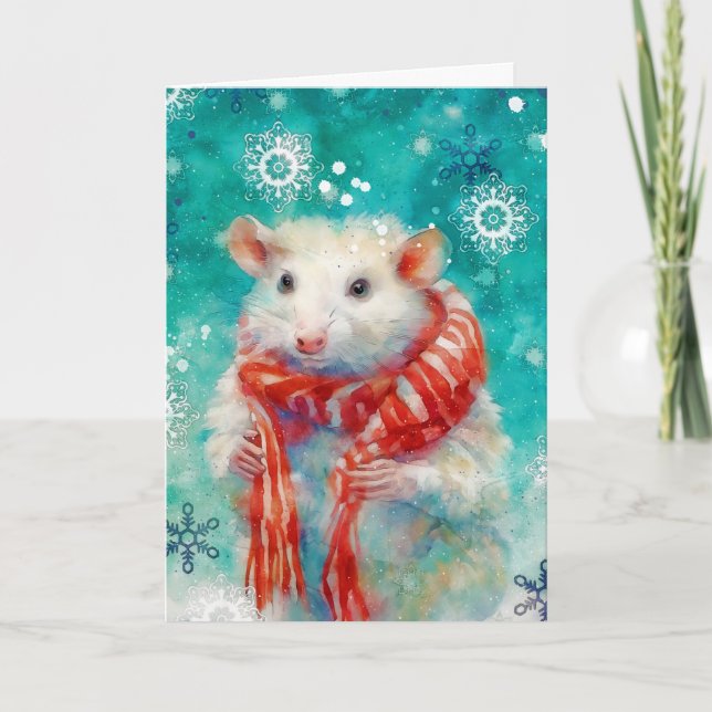 Tarjeta de Navidades mixtos de impresión Opossum A (Anverso)