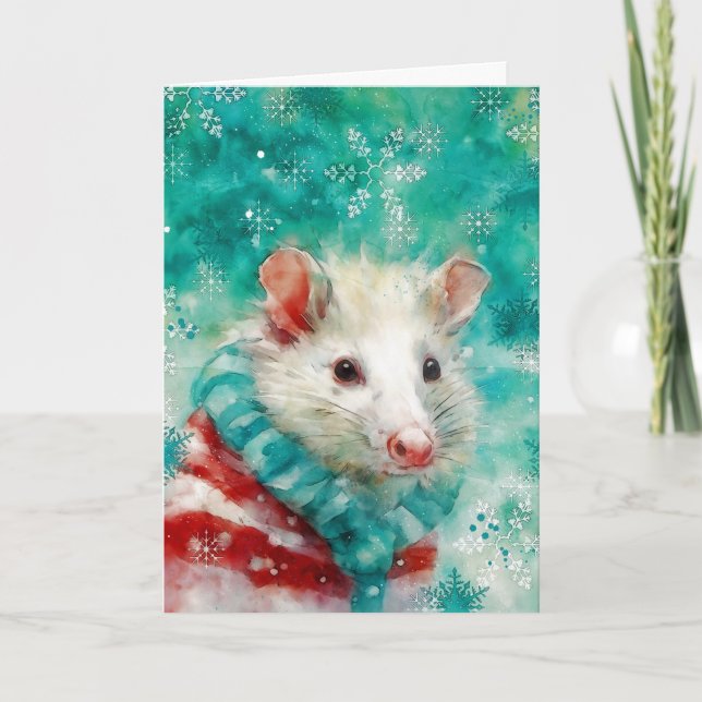 Tarjeta de Navidades mixtos de impresión Opossum A (Anverso)