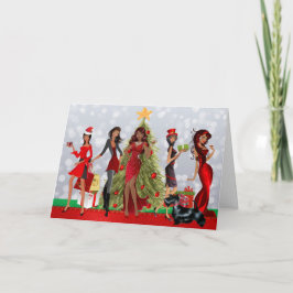 Tarjeta de Navidades modernos afroamericanos