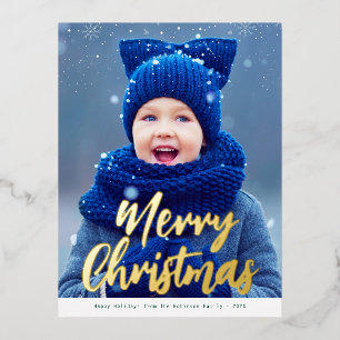tarjeta de navidades modernos con escritura dorada