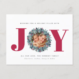 Tarjeta de Navidades modernos de Eucalyptus Photo 