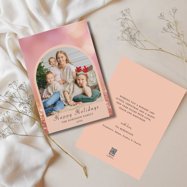 Tarjeta de Navidades modernos de fotos rosadas Rub (Subido por el creador)