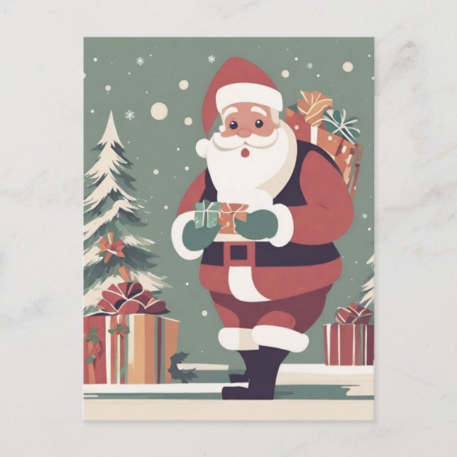 Tarjeta de navidades modernos de Santa Claus de me (Anverso)