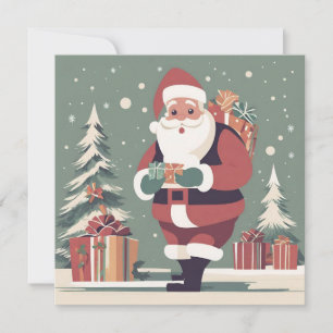 Tarjeta de navidades modernos de Santa Claus de me