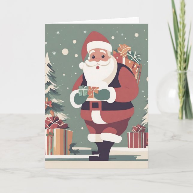 Tarjeta de navidades modernos de Santa Claus de me (Anverso)