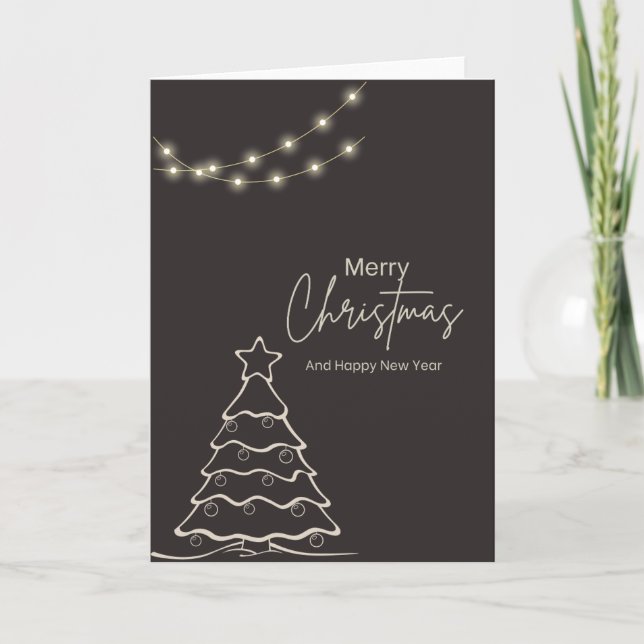Tarjeta de Navidades modernos en blanco y negro (Anverso)