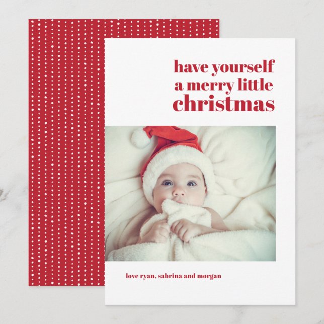 Tarjeta de Navidades modernos y sencillos de fotog (Anverso / Reverso)