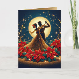 Tarjeta de Navidades Moonlight de bailarines de sa
