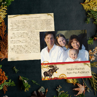 Tarjeta de Navidades Moose de la carta de vacacion