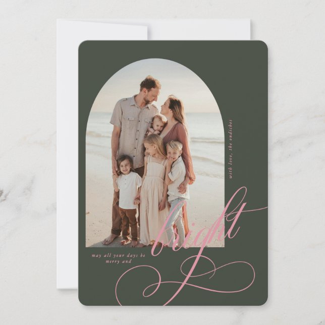 Tarjeta de Navidades mora y brillante (Anverso)