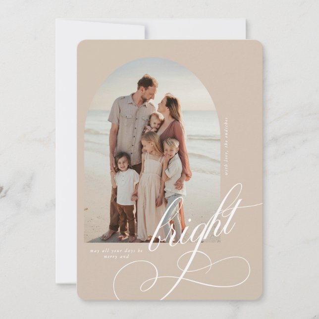 Tarjeta de Navidades mora y brillante (Anverso)