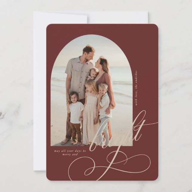 Tarjeta de Navidades mora y brillante (Anverso)