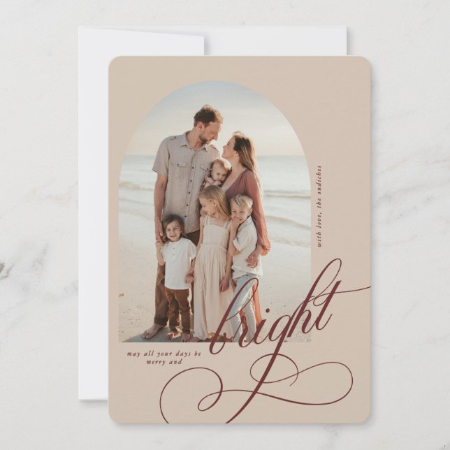 Tarjeta de Navidades mora y brillante (Anverso)