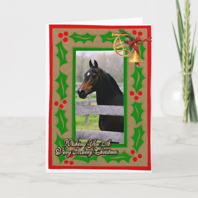 Tarjeta de Navidades Morgan Horse Blank (Anverso)